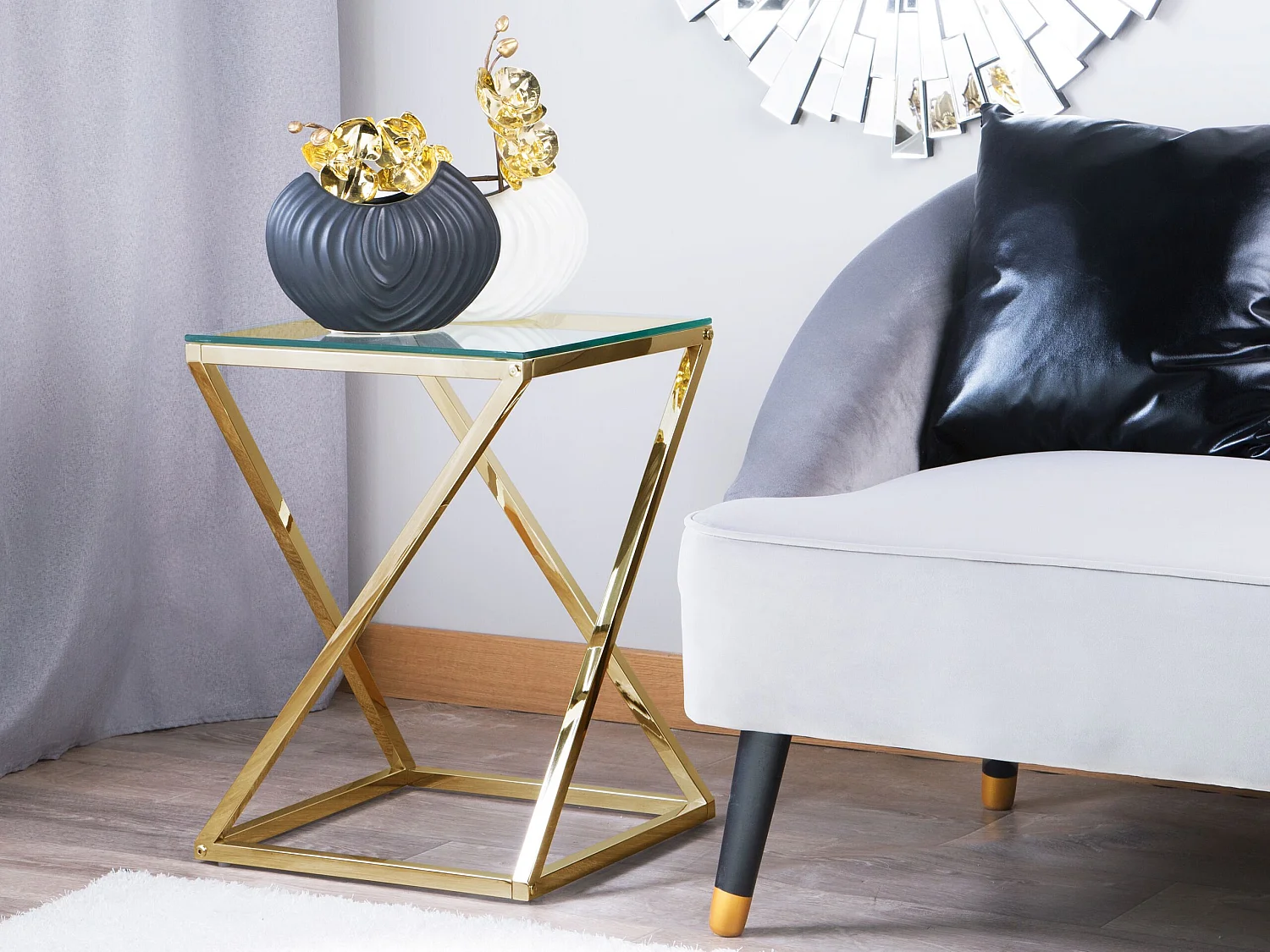 Beliani Beverly, table d’appoint en verre, photo du marchand